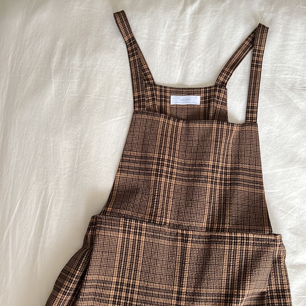 OAK AND FORT Plaid Overalls - Wide Leg Pant - Size XS
